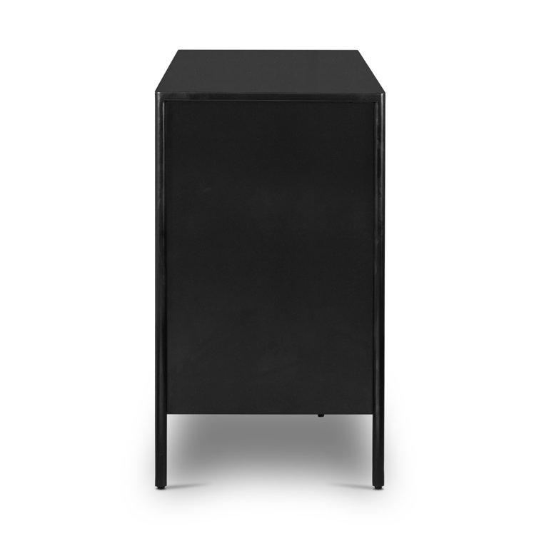 Modern Industrial Black Iron 8-Drawer Double Dresser
