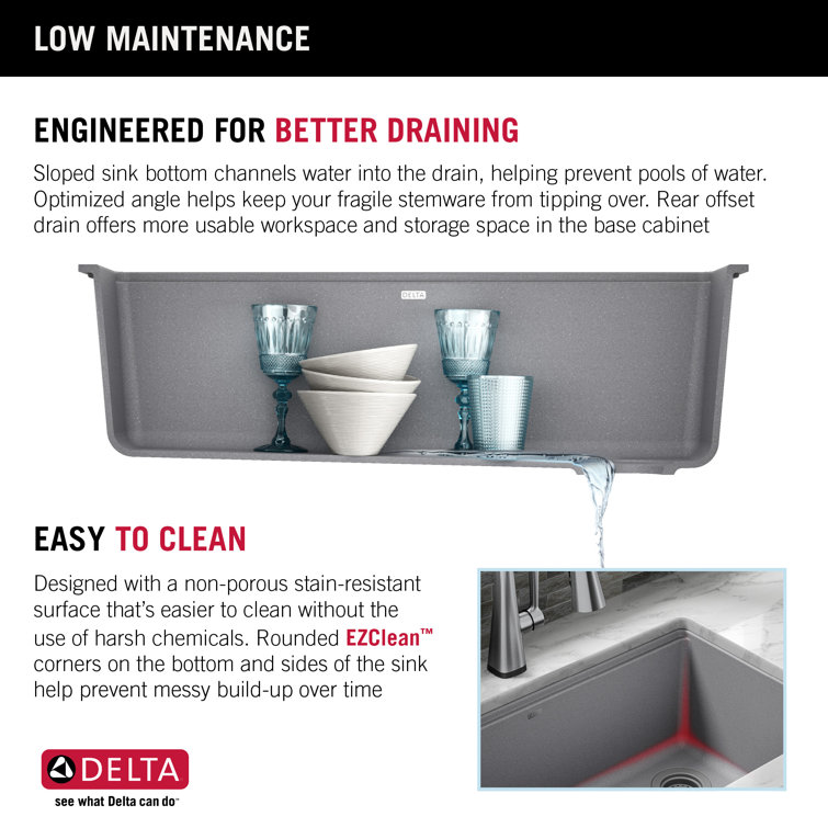 Dark Gray Granite Composite Workstation Kitchen Sink with Workflow Ledge