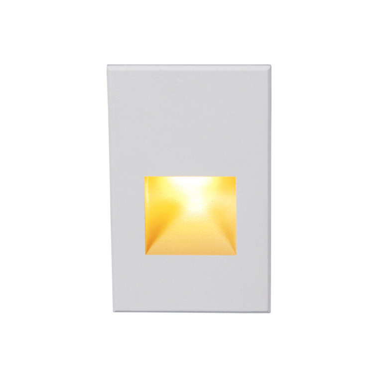 Sleek White Steel LED Step Light with Dimmable Amber Glow