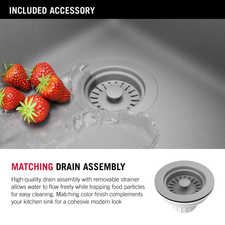 Delta Everest 30" Gray Granite Composite Single Bowl Workstation Sink