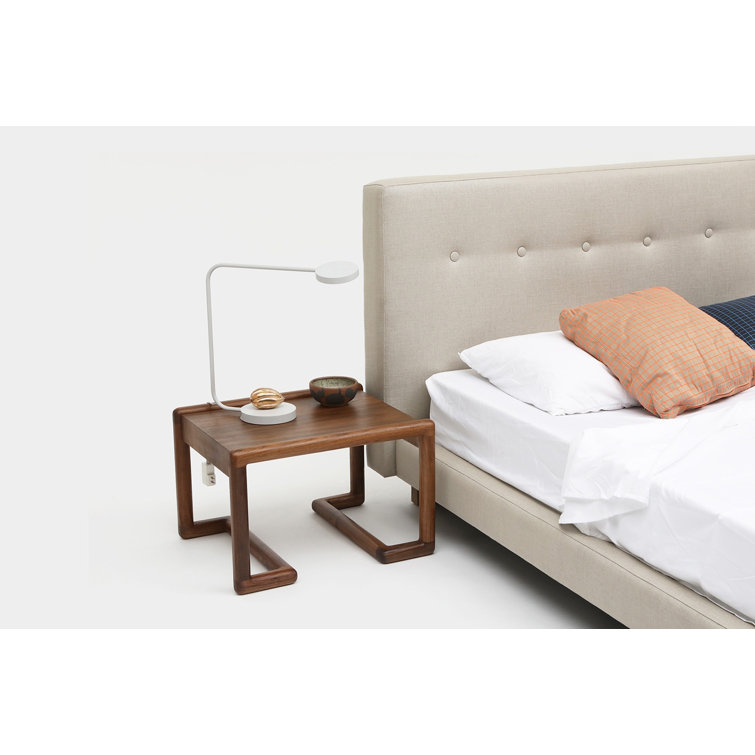 Walnut Solid Wood Rectangular Sled End Table