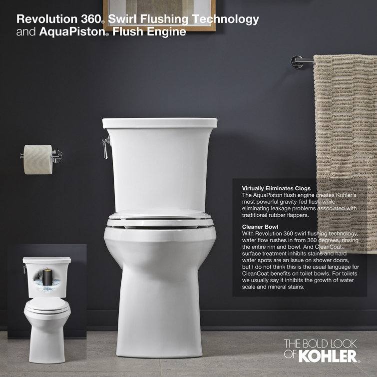 White Round Two-Piece High Efficiency Toilet