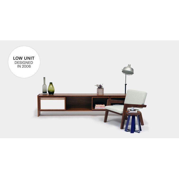 Artigas White Walnut 94" Solid Wood Recessed Wall Shelf