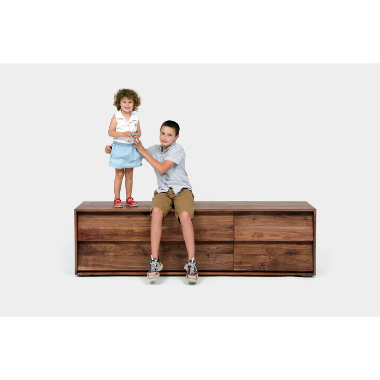 Oliver Solid Walnut 6-Drawer Horizontal Dresser