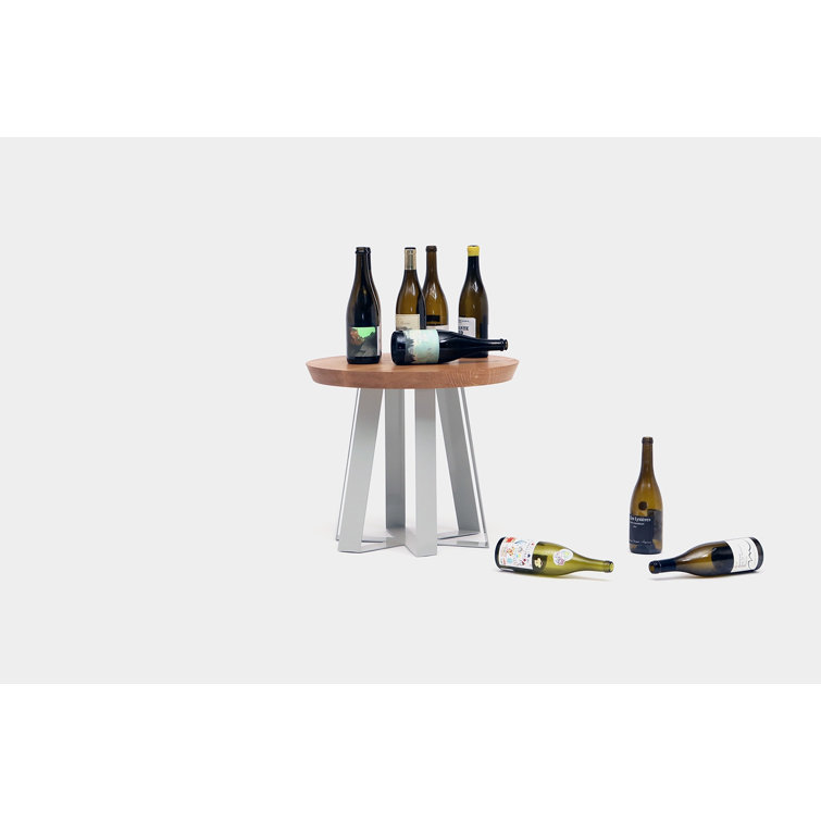 Saddle Leather and Black Oak Swivel Backless Stool