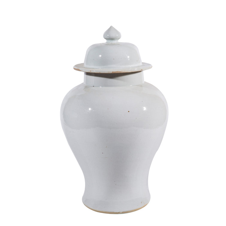 Handcrafted White Ceramic Novelty Vase, 16.5"
