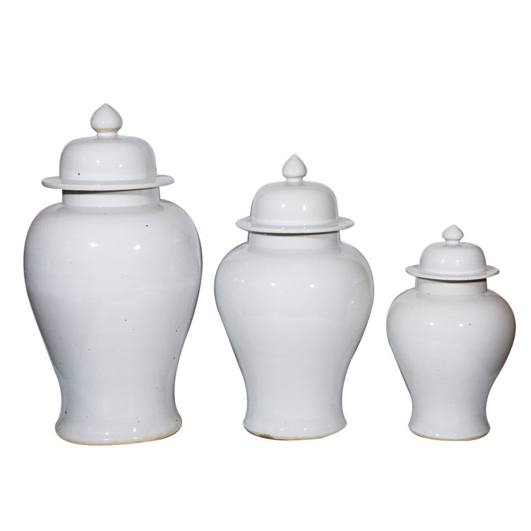 Handcrafted White Ceramic Novelty Vase, 16.5"