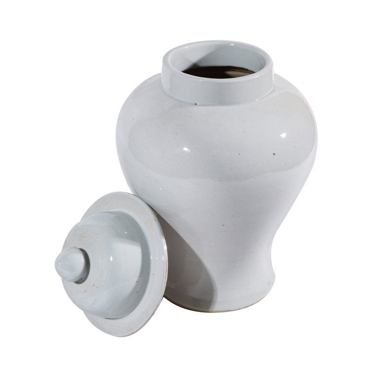 Handcrafted White Ceramic Novelty Vase, 16.5"
