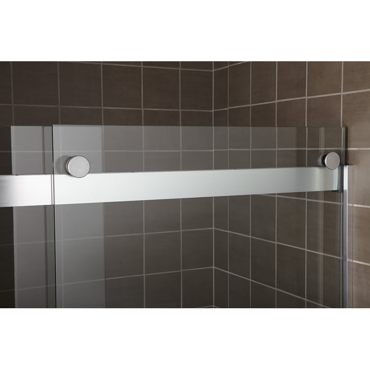 Levity 60" Nickel Frameless Sliding Tub Door with Clear Glass