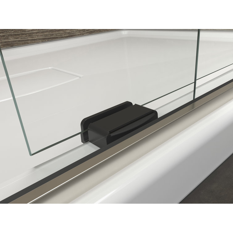 Levity 60" Nickel Frameless Sliding Tub Door with Clear Glass