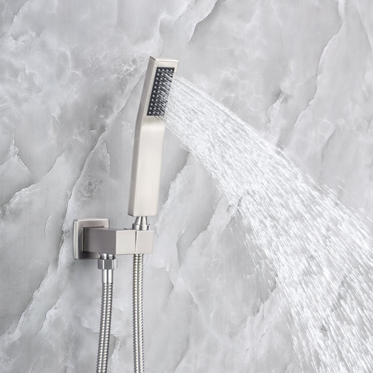 Brushed Nickel Wall Mounted Shower System with Handheld