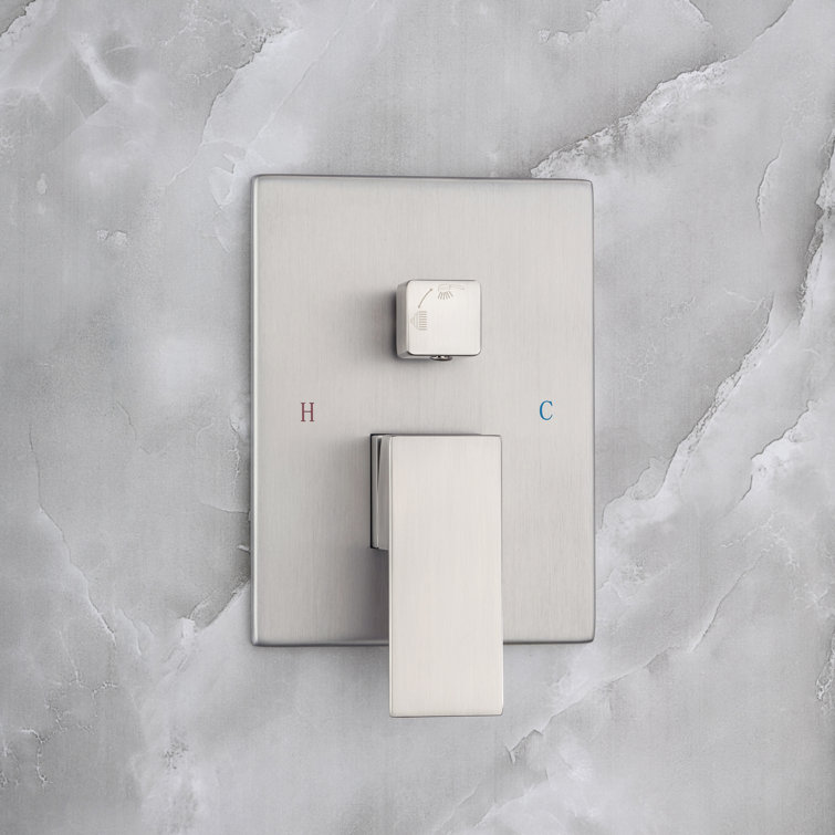 Brushed Nickel Wall Mounted Shower System with Handheld