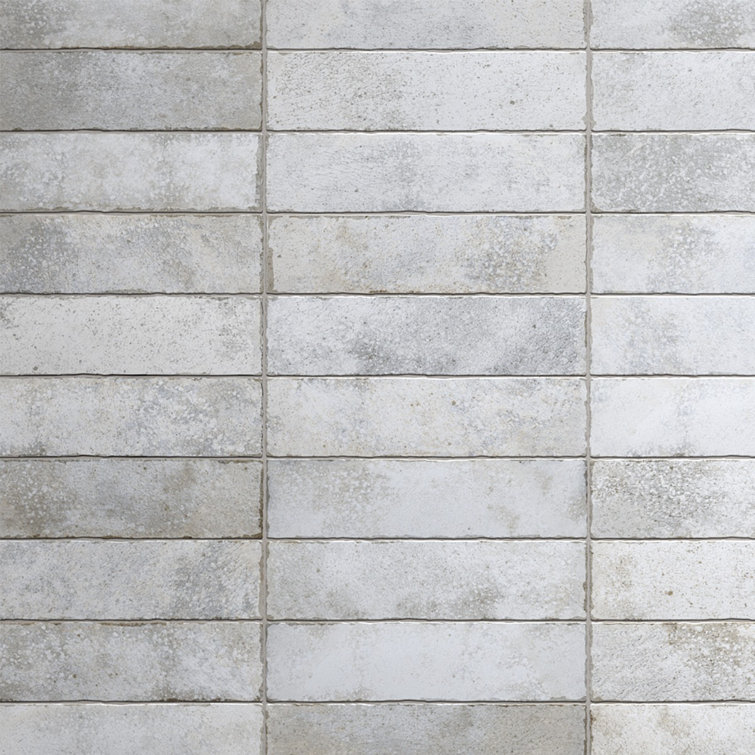 Mandalay White Polished Ceramic Subway Wall Tile 11.81 x 2.95 in