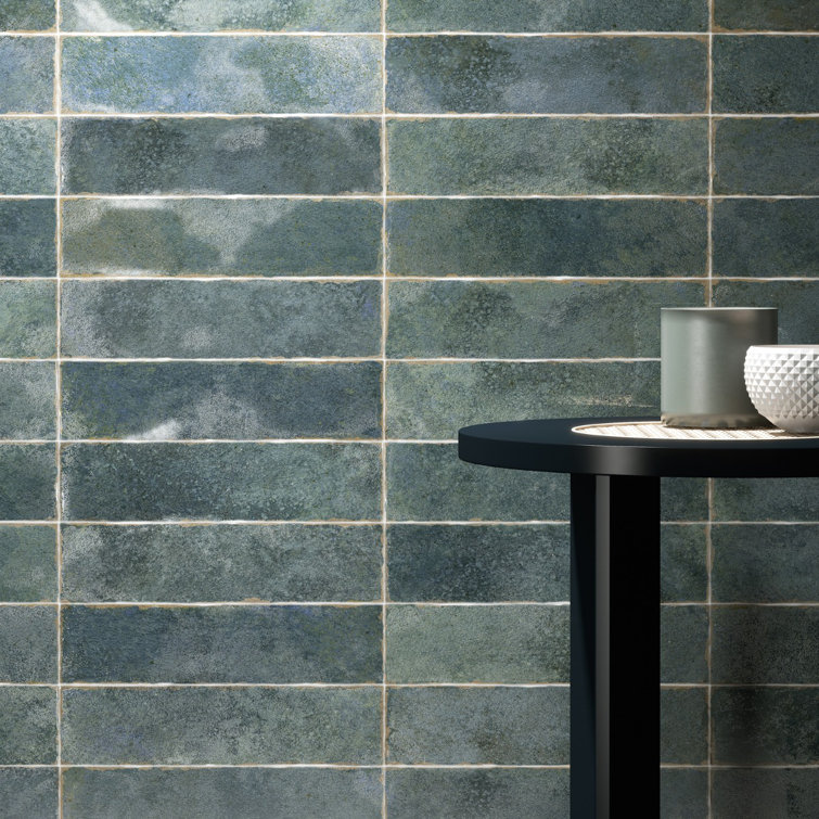 Mandalay Green Polished Ceramic Subway Wall Tile
