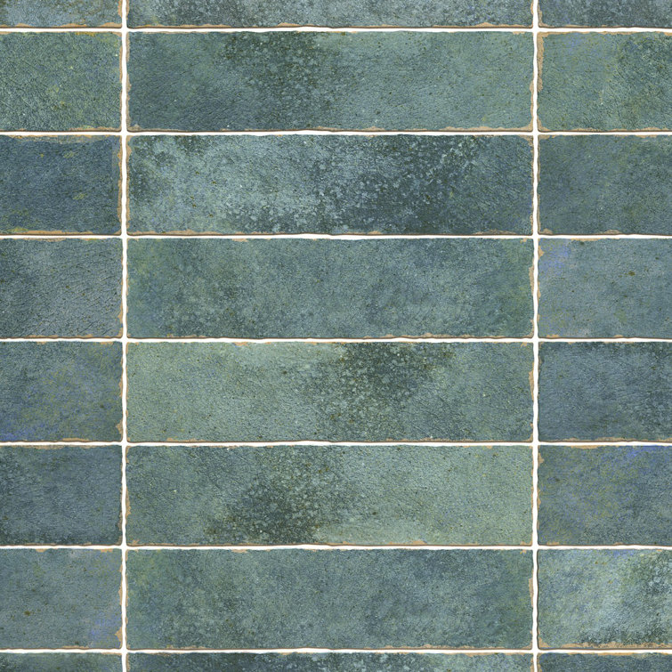 Mandalay Green Polished Ceramic Subway Wall Tile