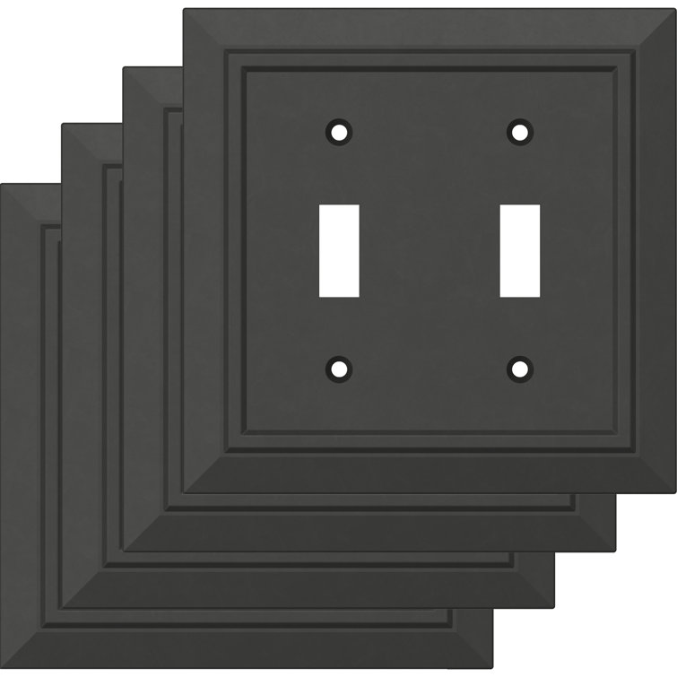 Matte Black Antimicrobial 2-Gang Decorative Wall Plate