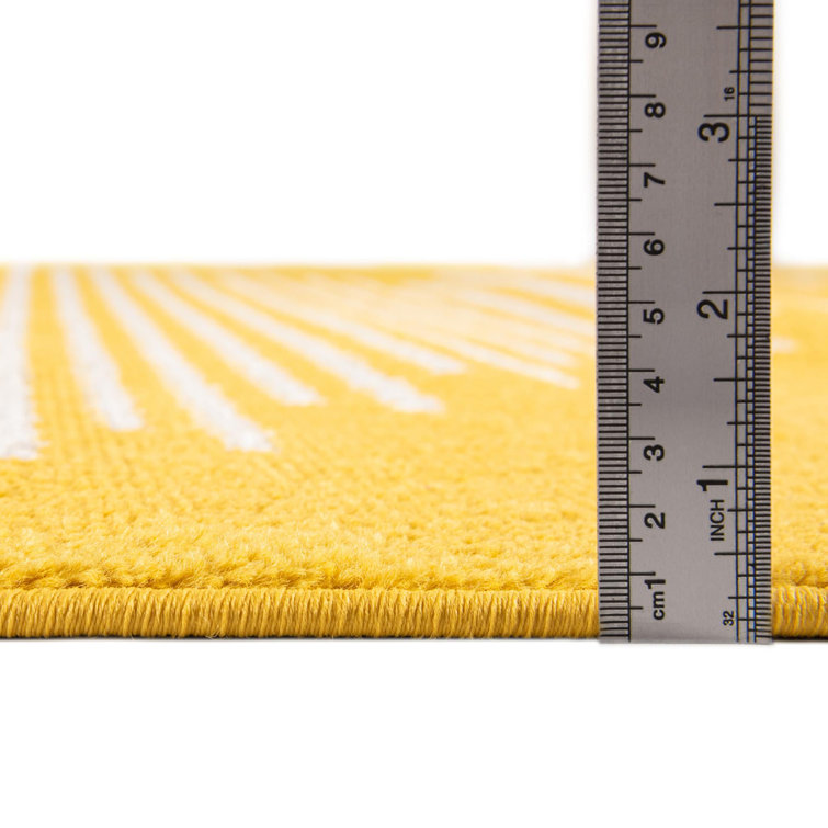 Kai Yellow Rectangular 4' x 6' Synthetic Area Rug