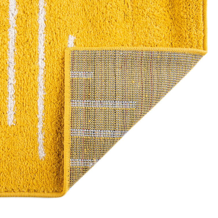 Kai Yellow Rectangular 4' x 6' Synthetic Area Rug