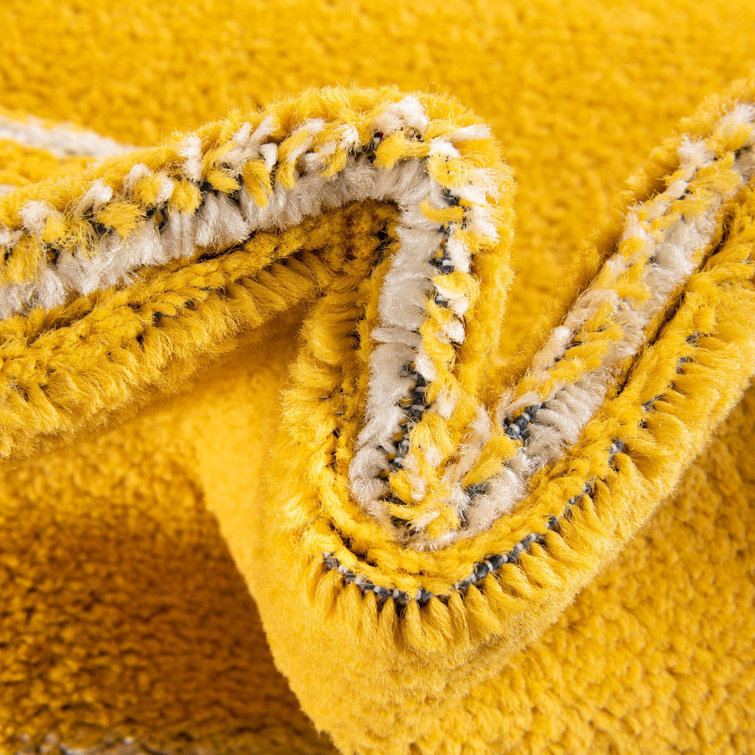 Kai Yellow Rectangular 4' x 6' Synthetic Area Rug