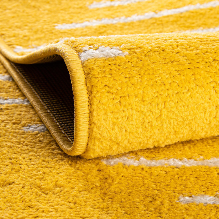 Kai Yellow Rectangular 4' x 6' Synthetic Area Rug