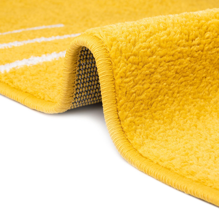 Kai Yellow Rectangular 4' x 6' Synthetic Area Rug