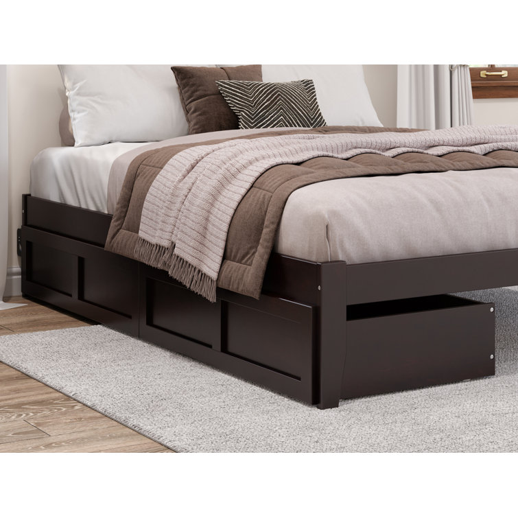 Espresso Solid Hardwood Underbed Storage Drawers Set