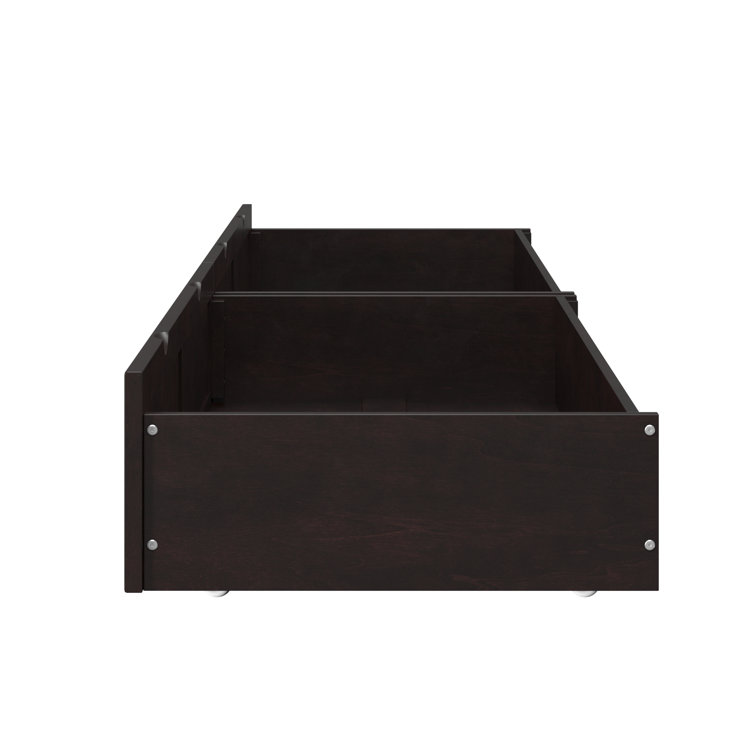 Espresso Solid Hardwood Underbed Storage Drawers Set