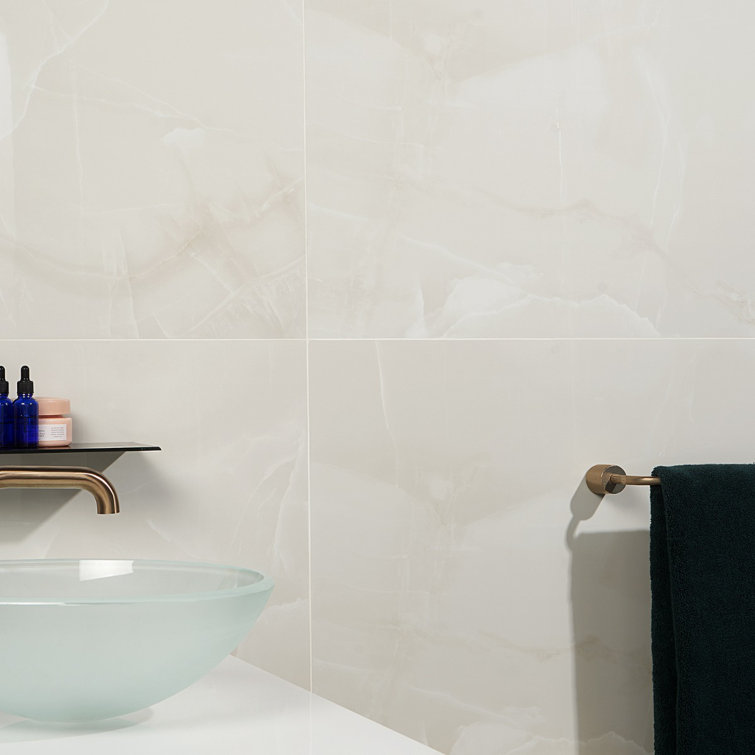 Enigma 24" x 48" Polished White Porcelain Floor and Wall Tile