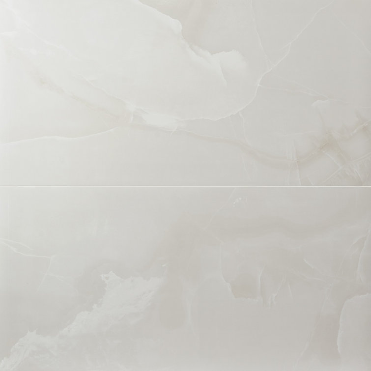 Enigma 24" x 48" Polished White Porcelain Floor and Wall Tile