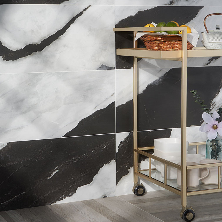 Saroshi Panda White Matte Porcelain Marble Look Floor and Wall Tile