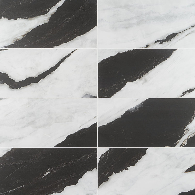 Saroshi Panda White Matte Porcelain Marble Look Floor and Wall Tile
