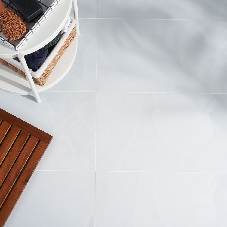 Saroshi Onyx Azul Large Matte Porcelain Marble Look Tile