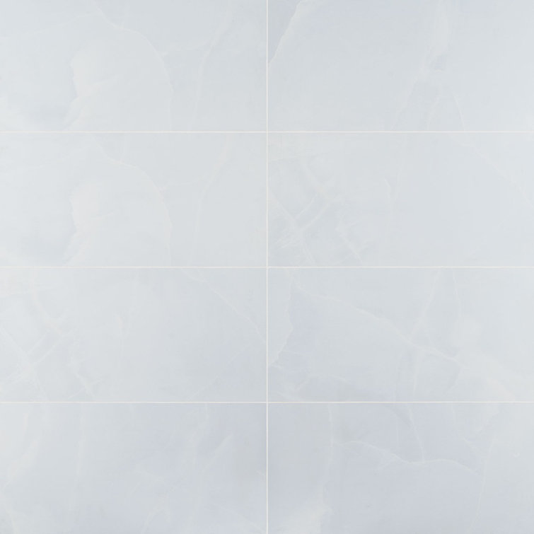 Saroshi Onyx Azul Large Matte Porcelain Marble Look Tile