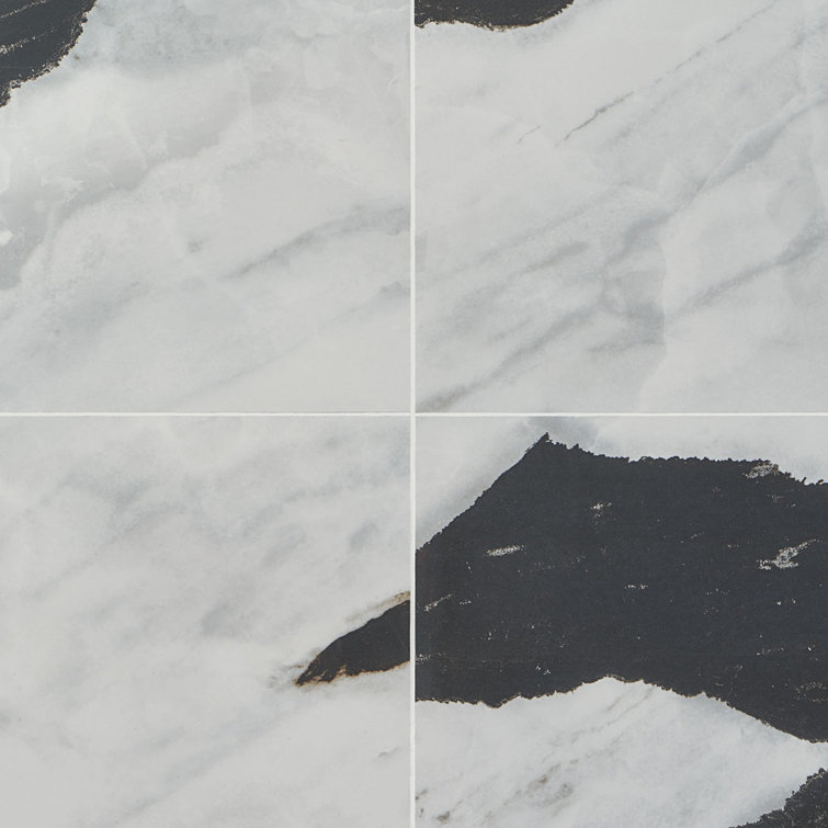 Panda White Large Polished Porcelain Rectangular Tile