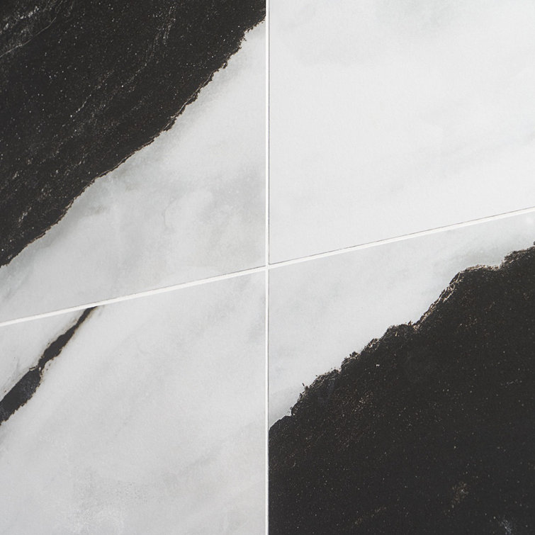 Saroshi Panda White Matte Porcelain Marble Look Floor and Wall Tile