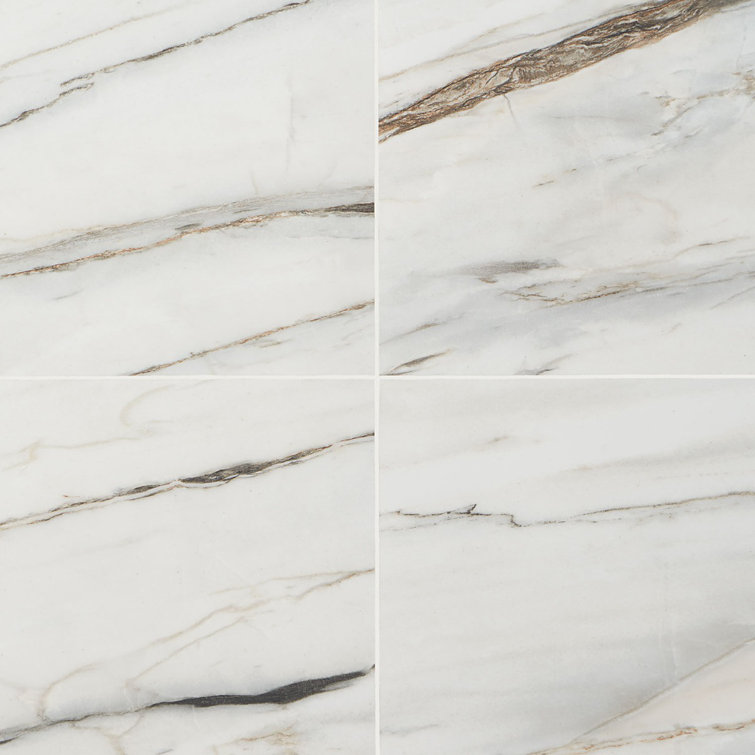 Saroshi Large White Polished Porcelain Floor and Wall Tile