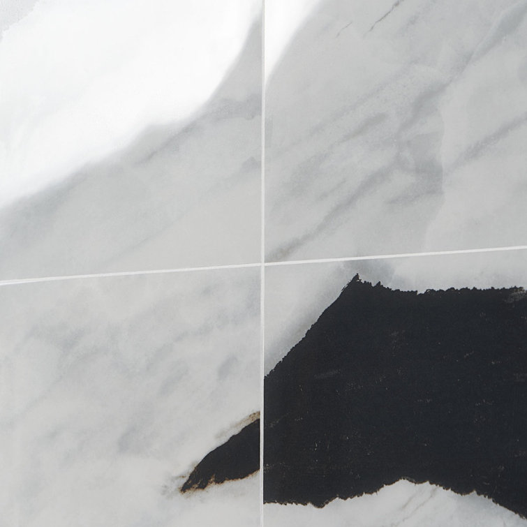 Panda White Large Polished Porcelain Rectangular Tile