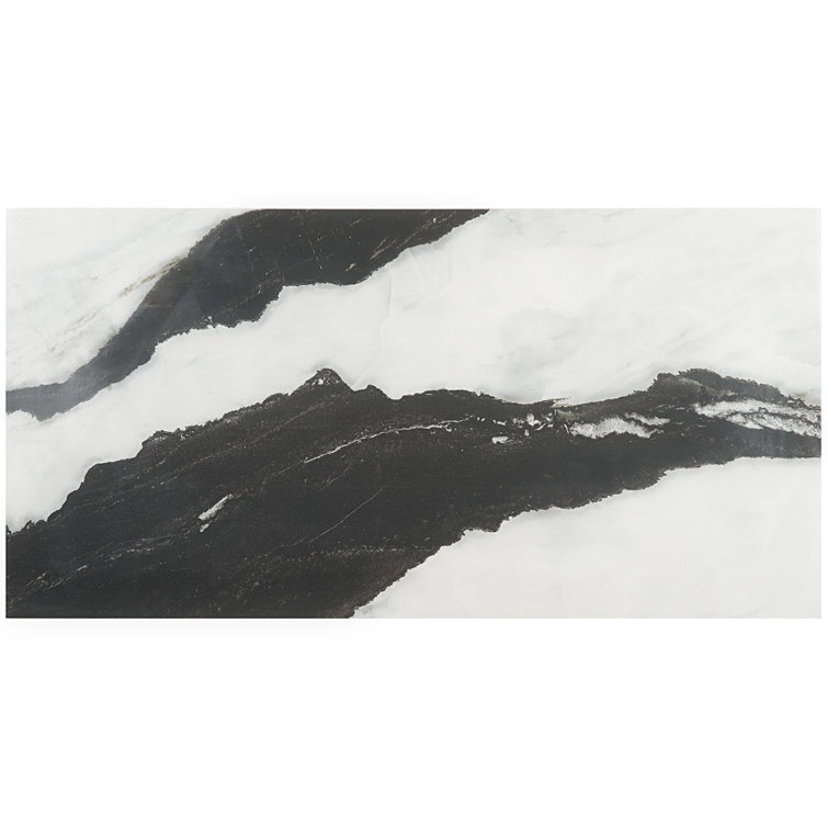 Panda White Large Polished Porcelain Rectangular Tile