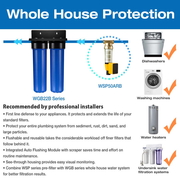 iSpring Blue 2-Stage Whole House Water Filtration System