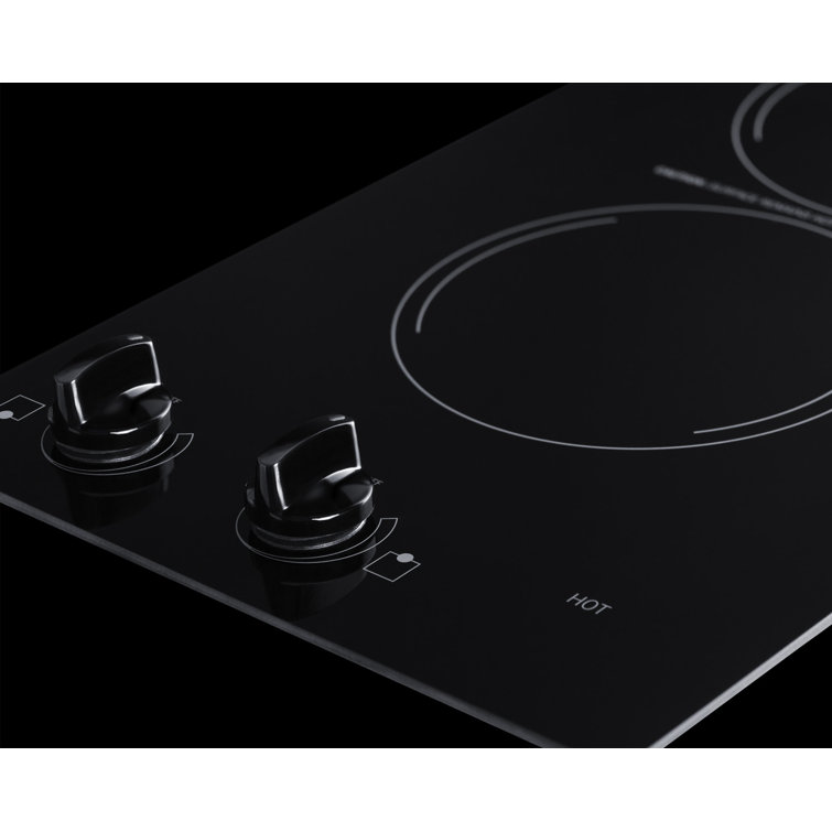 Black Ceramic Glass 2-Burner Electric Induction Cooktop