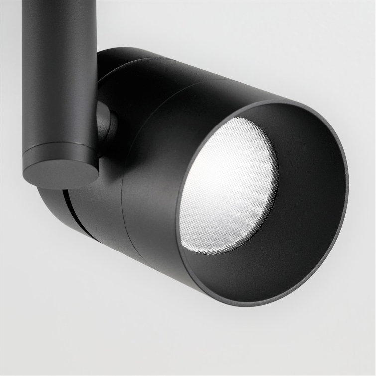 Black Adjustable LED Flush Mount Spotlight with Aluminum Shade