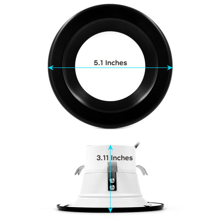 5.1-Inch Black Aluminum LED Recessed Lighting Kit