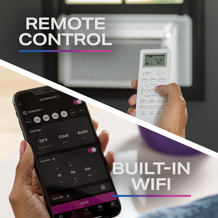6,200 BTU White Smart Window Air Conditioner with Remote