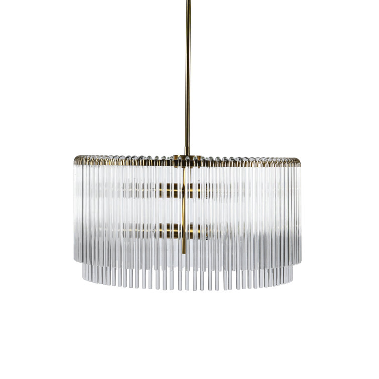 Kaela Vintage-Influenced 6-Light Brass Drum Chandelier