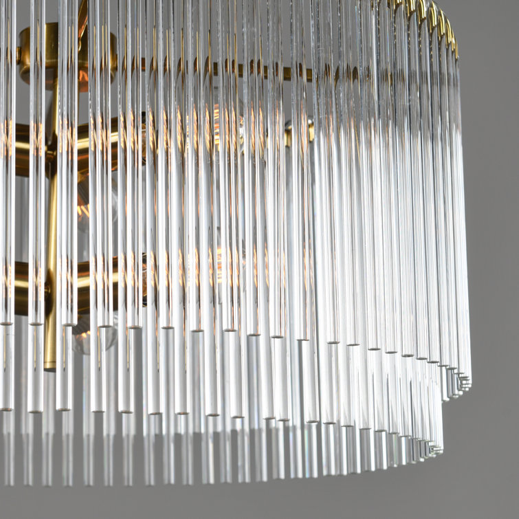Kaela Vintage-Influenced 6-Light Brass Drum Chandelier