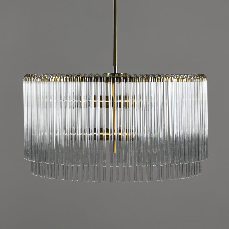 Kaela Vintage-Influenced 6-Light Brass Drum Chandelier