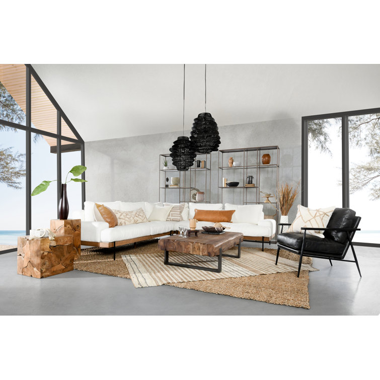 Barlow Black Rattan and Iron Pendant Light