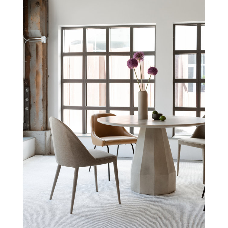 Templo 47" White Concrete Round Indoor/Outdoor Dining Table