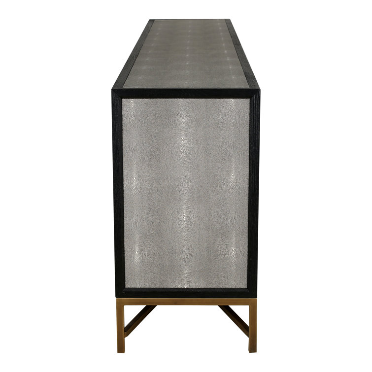 Mako Large Black Oak Sideboard with Antique Gold Finish