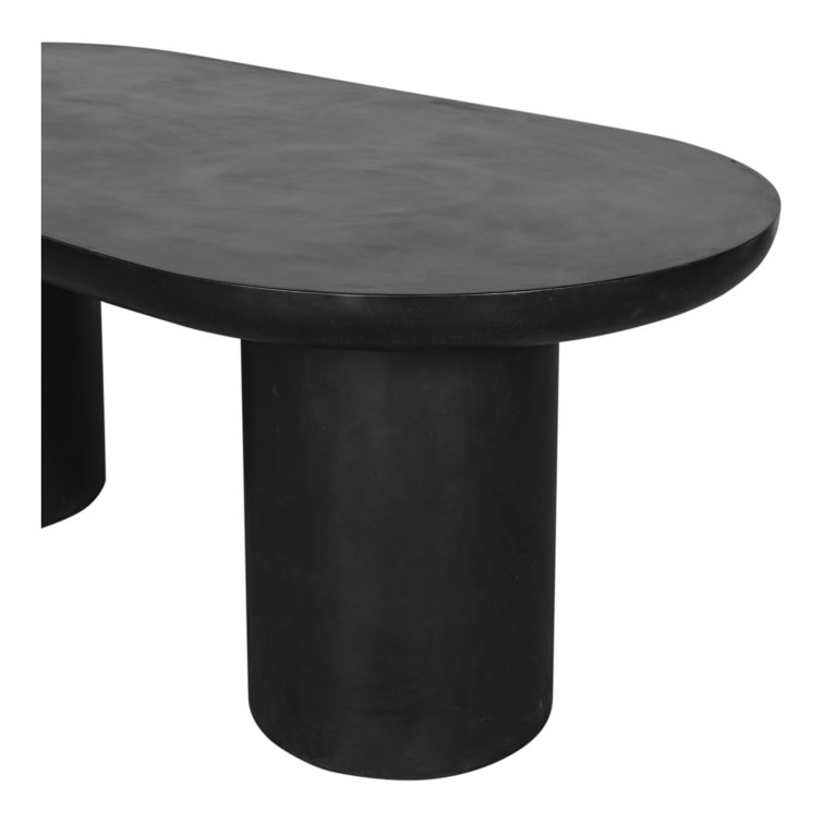 Rocca Black Fiber-Reinforced Concrete 6-Seater Oval Dining Table